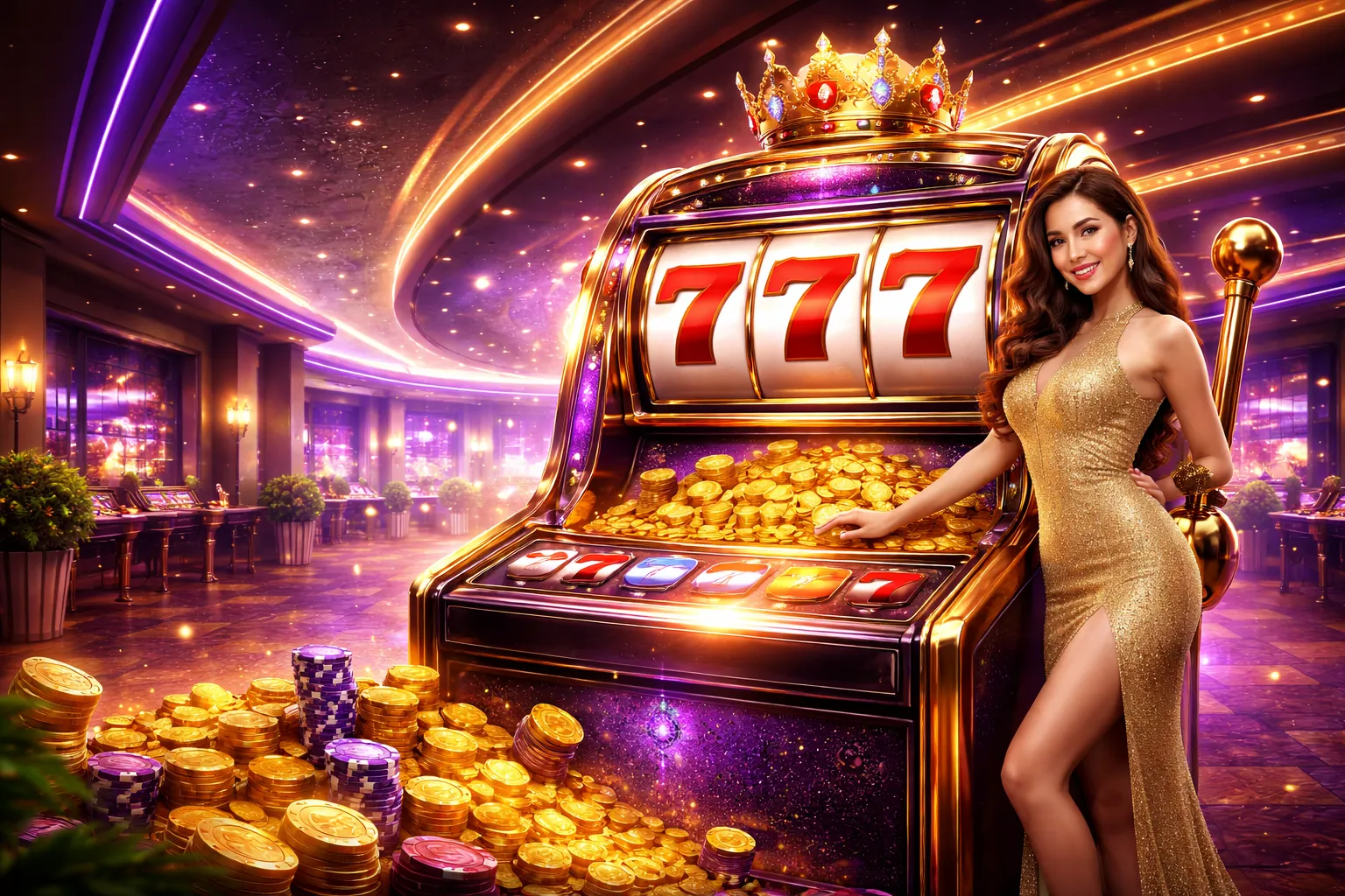 Hình ảnh chính của trang Slot Game b66 website chính thức với các biểu tượng máy đánh bạc và giải độc đắc.